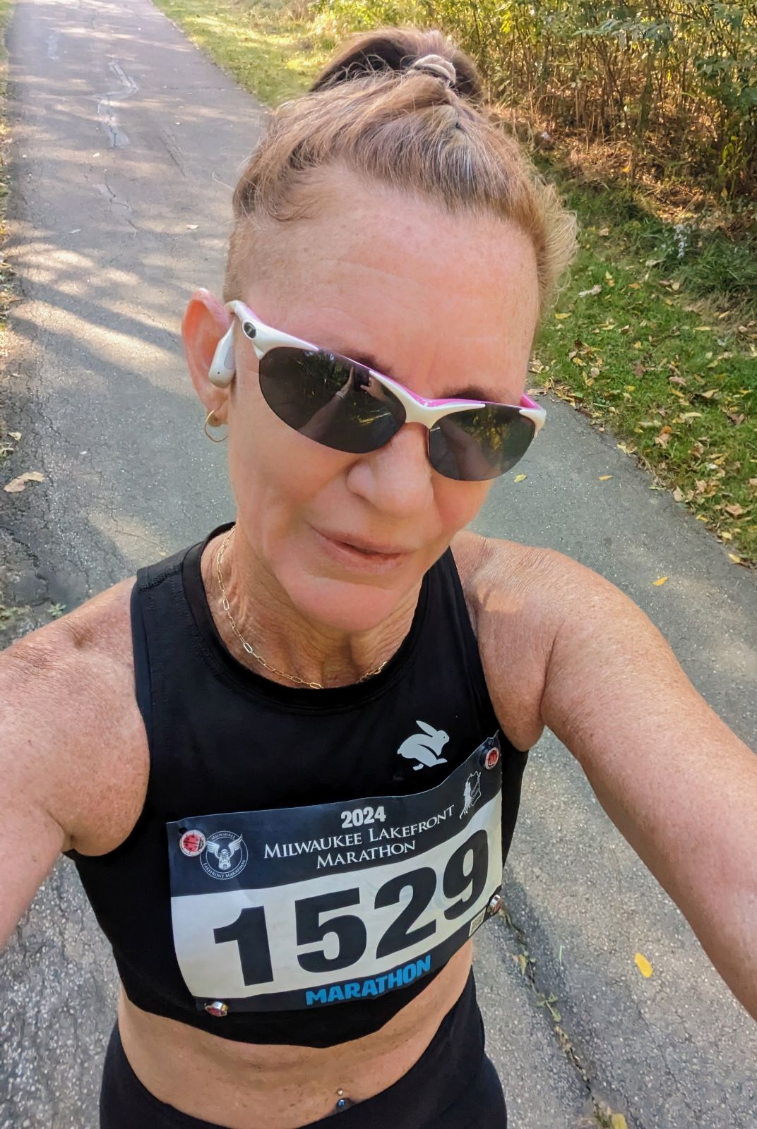 Liz at Cornerstone Health in Evanston runs the Milwaukee Lakefront Marathon.